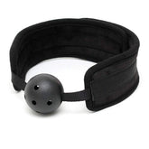 Black Padded Mouth Gag With Breathable Ball - Adult Planet - Online Sex Toys Shop UK